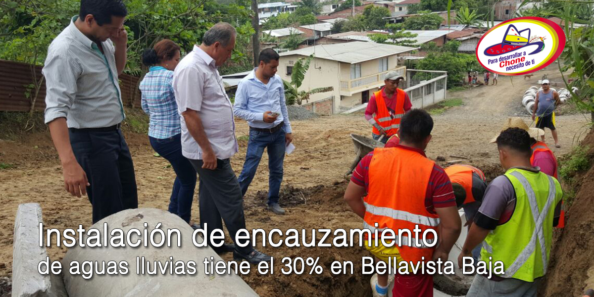 InstalaciÃ³n de encauzamiento de aguas lluvias tiene el 30% en Bellavista Baja