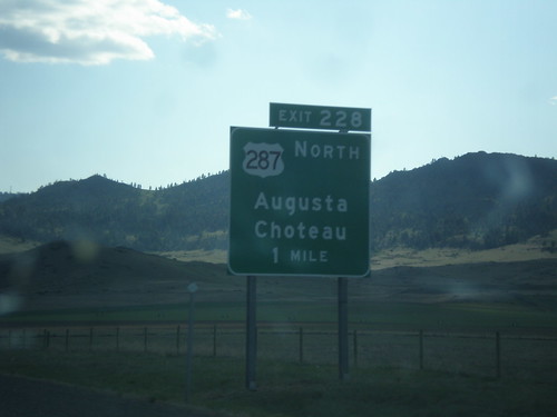 sign montana intersection i15 biggreensign us287 lewisandclarkcounty freewayjunction
