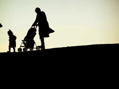 park family sunset sky people girl silhouette mom evening texas carriage wind stroller walk hill profile daughter mother silhouettes houston blowing skirt stroll hermann z740 skypeople