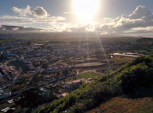 terceira azores açores summer travel island portugal viewpoint point view sun sunny clouds city praia vitória facho