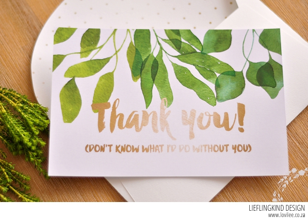 Greenery thank you notes and envelopes printables