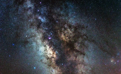 dark way nikon center sagittarius galaxy astrophotography astronomy dust milky cosmos centered tendrils scorpius d600