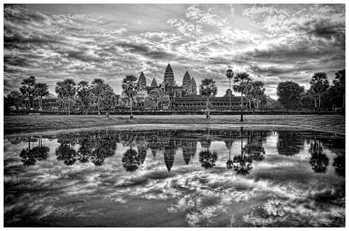 ankorarchaeologicalpark ankorwat blackandwhite cambodia holidays lakescapes mangojouneys topazlabs