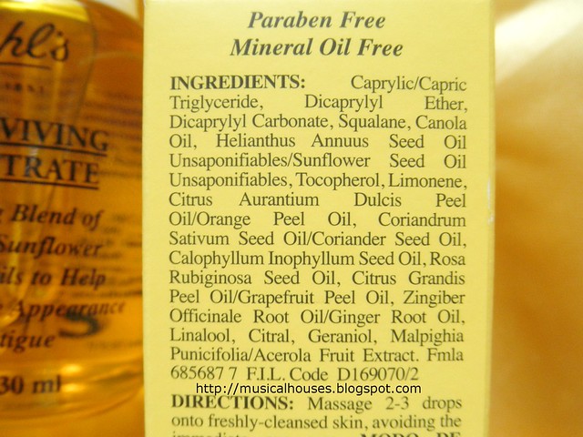 Kiehls Daily Reviving Concentrate Ingredients