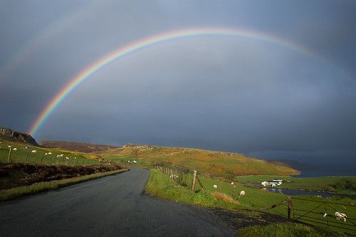 ocean travel sunset sea storm skye colors scotland rainbow sheep farm gb struan écosse royaumeuni christianwilt