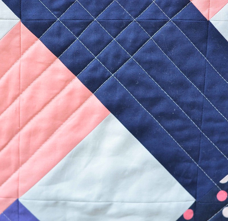 intertwined quilt block closeup