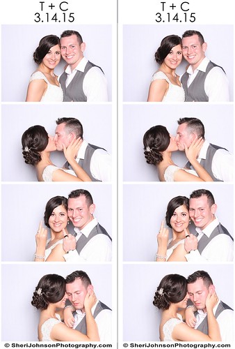 Bride and groom in the photo booth