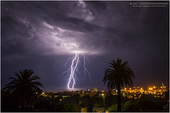 Lightning over Fremantle harbour