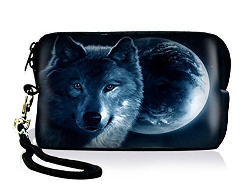 New Wolf Design Soft Digital Camera Case Bag Pouch For Nikon Coolpix S6000 S1000pj S70 L610, Nikon Canon Sony Samsung Kodak, +Strap