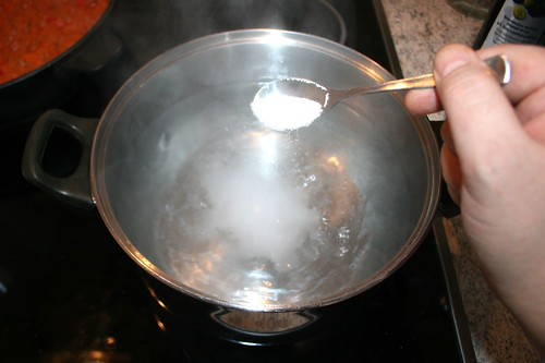 38 - Kochendes Wasser salzen / Salt cooking water