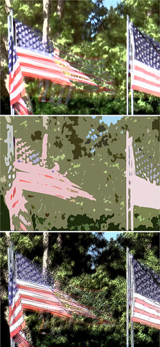 minnesota 30 manipulated memorial triptych day may 2006 flags american morris
