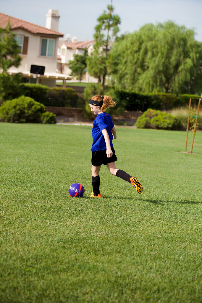 Dribbling a soccer ball