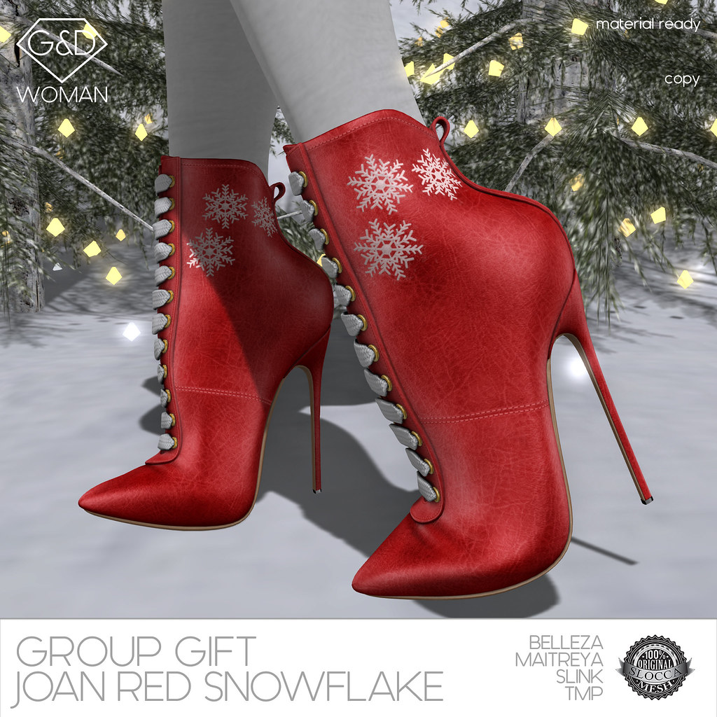 G&D Ankle Boots Snowflake Red Group Gift