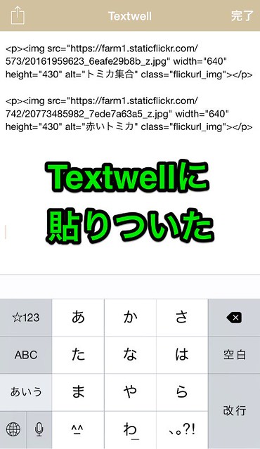 TextwellにHTMLが貼りついた
