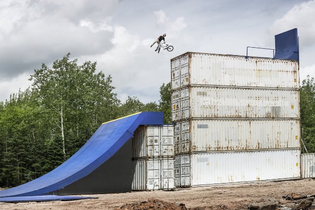 Drew Bezansen performs a huge 360 Tail Whip during Red Bull Uncontainable in Truro, Canada on August 5th, 2015.