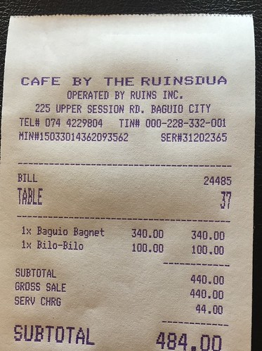 Cafe by the Ruins food bill