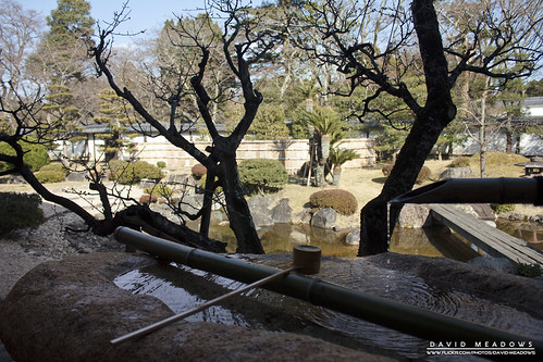 dmeadows davidmeadows purification fountain water scoop drip drips silhouette silhouettes tree trees stone stones bridge garden zen tranquil relax relaxing relaxation hikone castle museum reconstruction japan japanese