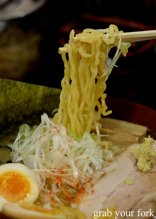 Misono miso ramen noodles at Sapporo Ramen Kyowakoku or Sapporo Ramen Alley, Hokkaido
