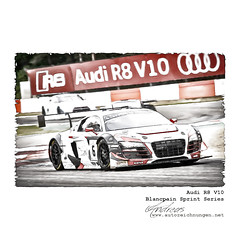 Blancpain Sprint Series-Audi R8 V10 #Pencildrawing by www.autozeichnungen.net