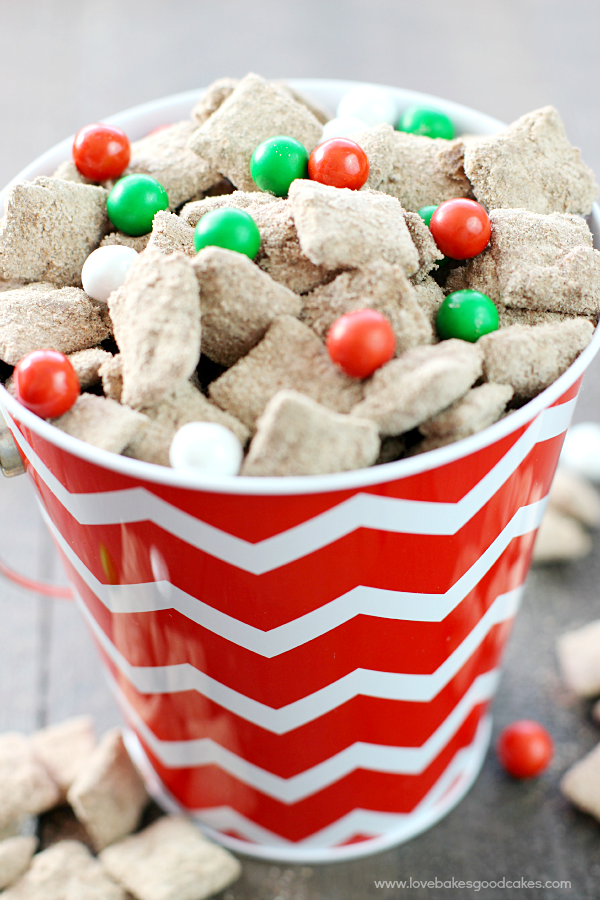 Reindeer Chow in a paper cup.