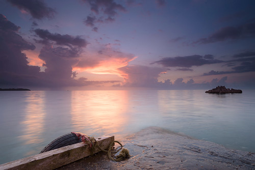 sunset sea seascape water jetty jamaica caribbean hanover