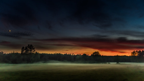 trees sunset sky moon mist nature fog clouds forest landscape evening pentax dusk poland glade sigma1750mmf28 piotrfil