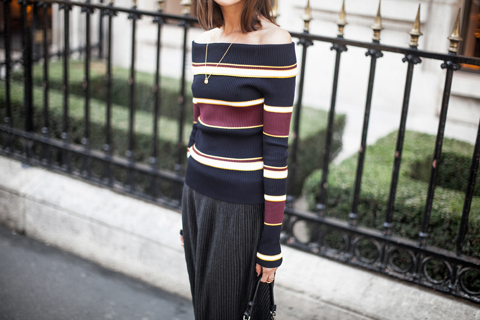 striped-off-shoulder-knit-outfit-street-style