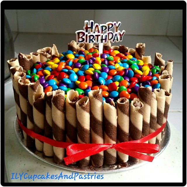 Rainbow cake with chocolate wafers Cake by Lovelle Maula-Val of ILY cupcakes and pastries