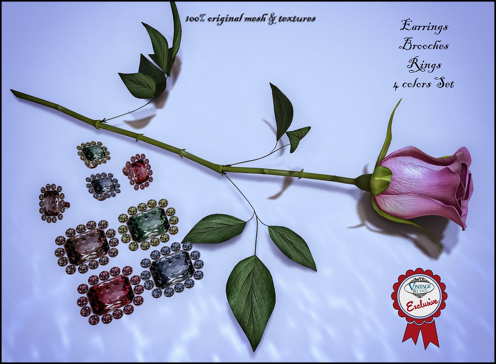 Gretchen Set for Vintage Fair 2015 (earrings, rings, brooches)