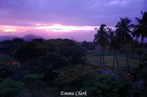 pink sunset sky orange india mountain mountains colour landscape evening landscapes nikon purple indian palmtree tamilnadu