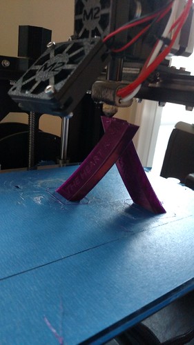 3D Printing - Standing Cancer Ribbon on the M2