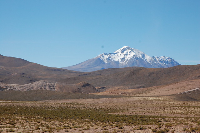 Beautiful Landscape of the Altiplano, near Parque Nacional Isluga, Tarapacá, Chile