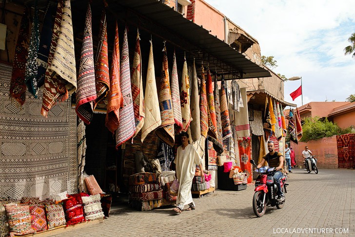Moroccan Carpets at Place Jemaa El Fna (Things to Do in Marrakech).