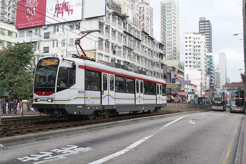 MTR Phase I LRV 1029 on route 615 in Yuen Long