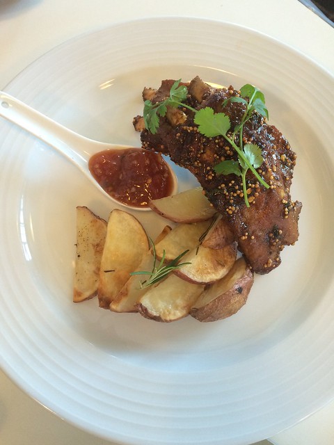 Spicy Pork Ribs with Rustic Roast Potatoes & Chili Dipping Sauce.