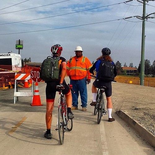 Temporary traffic control on the Guadalupe River Trail San Jose California   #cycling #ttc