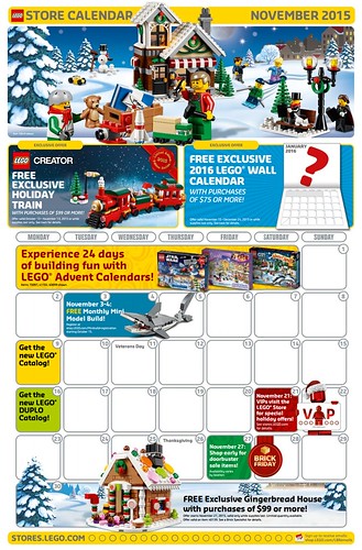 LEGO November 2015 Store Calendar