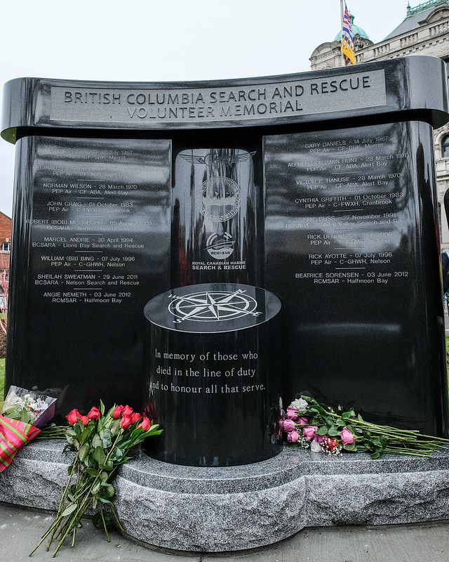 BC honours search and rescue teams with volunteer memorial at the BC Parliament Buildings.
