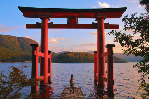 sunset japan shrine 7d 日本 神社 hakone torii 鳥居 ashinoko 神奈川 箱根 芦ノ湖 黃昏 lakeashi 蘆之湖 kanakawa