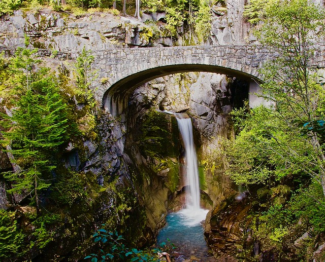 Stunning Mount Rainier waterfalls