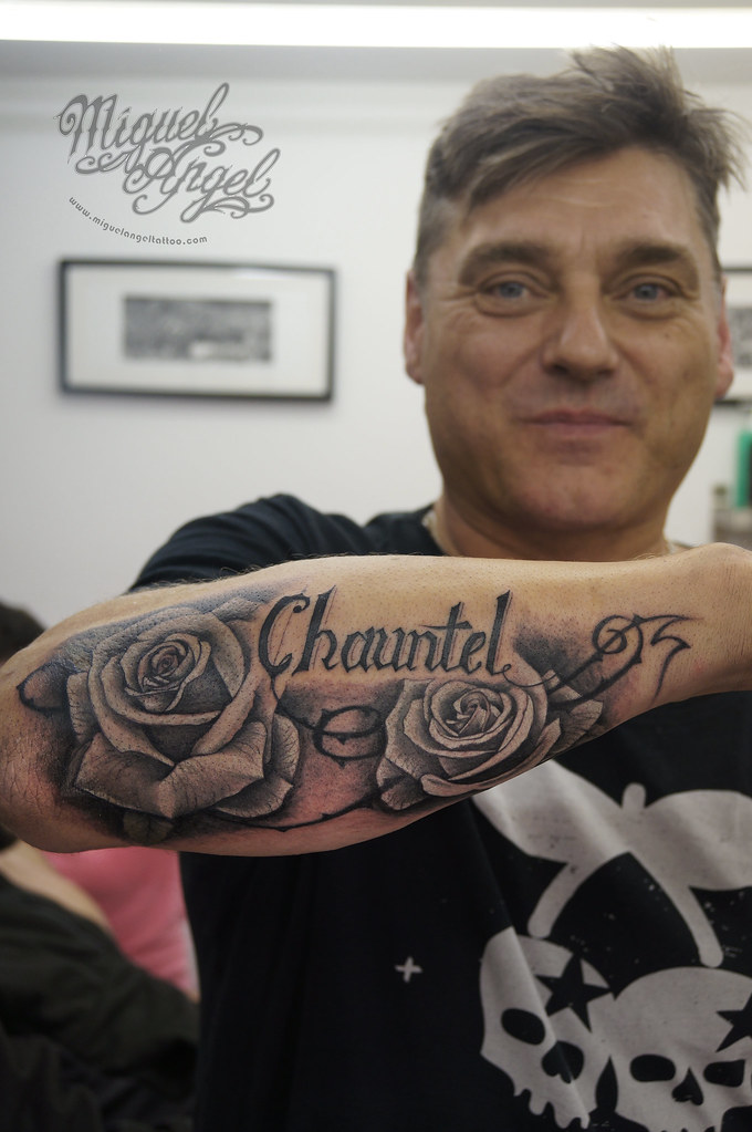 Roses cover up letters | Miguel Angel Custom Tattoo Artist ...