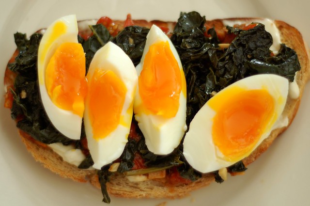 Braised kale, roasted tomato & egg sandwich by Eve Fox, the Garden of Eating, copyright 2015