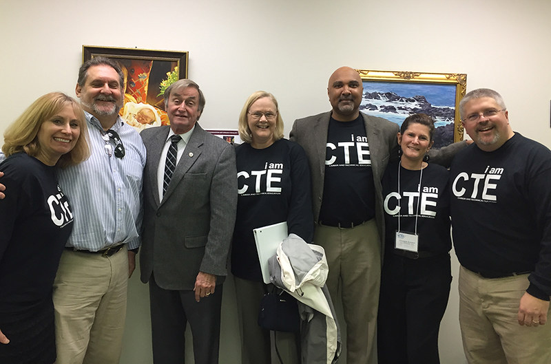 Chesterfield CTE staff share with Delegate Ingram the value of Career and Technical Education.