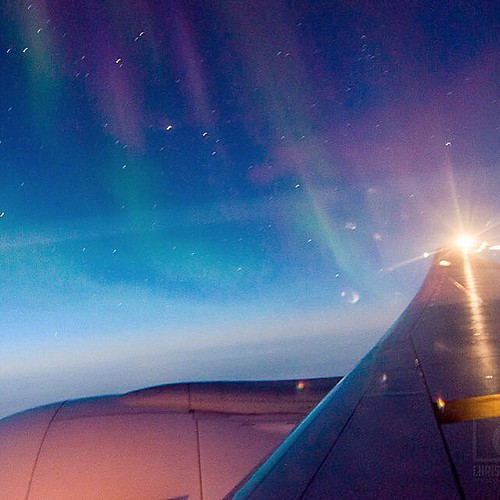 Aurora at 30,000 feet. I took this on my way to Africa via Dubai #christyturnerphotography #africa #planerides #aurorachaser #aurora #northernlights #ig_longexp #instapics
