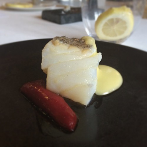 Salt cod with an incredibly intense pepper sauce at Asador Etxebarri. By far the best salt cod I've encountered. #basque