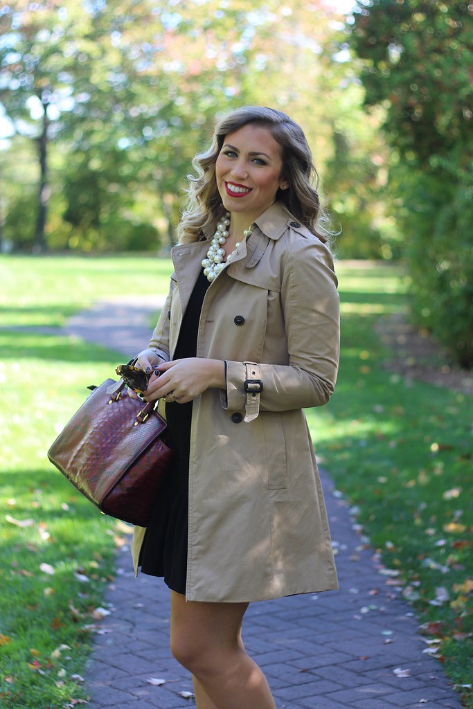 Fall Trench Coat Red Pumps