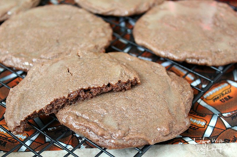 These chocolate glazed Dr Pepper cookies are the perfect tailgating dessert! So soft and chewy, and the Dr Pepper and chocolate go together so well! They are the best!