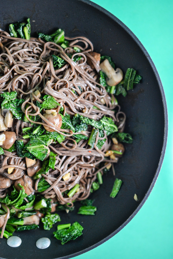 Sesame Noodles with Kale and Mushrooms | Things I Made Today