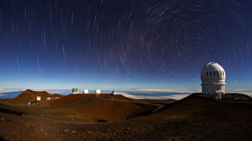 longexposure night stars hawaii astronomy telescopes maunakea startrails