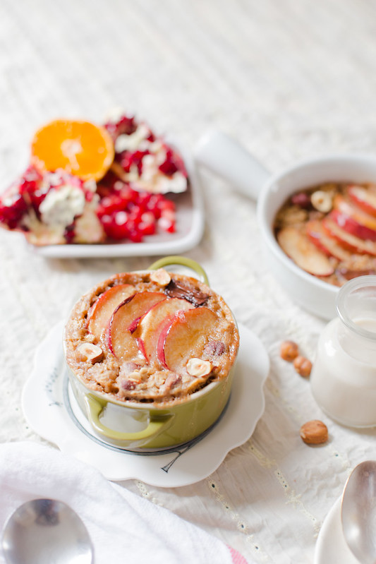 Baked Peanut Butter Oatmeal with Apple